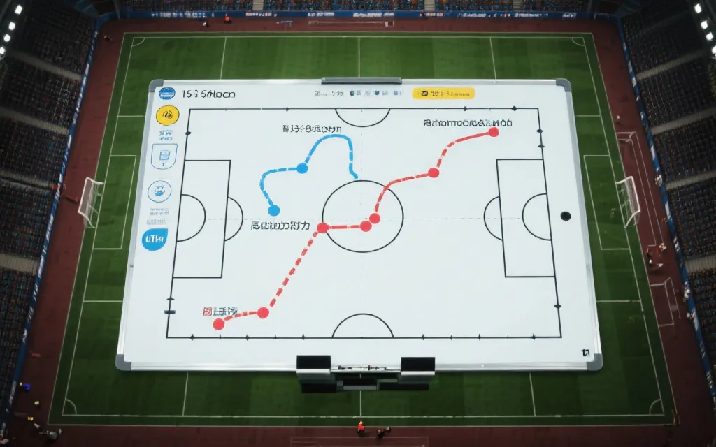 战术板与球场俯视结合的视觉：开场前15分钟的高位压迫与快速反击线路